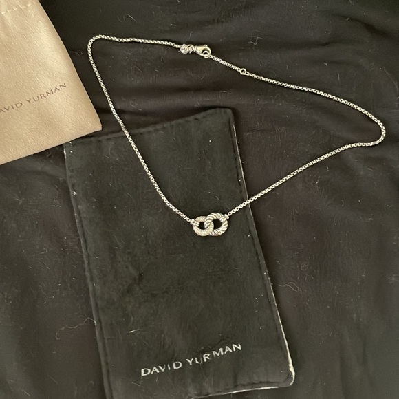 David Yurman Belmont® Curb Link Necklace in Sterling Silver with Pavé Diamonds - Picture 6 of 7